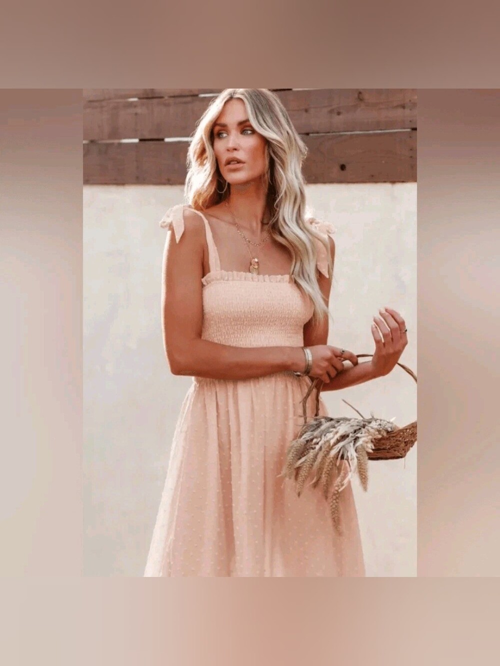 Sleeveless Smocked Maxi Dress With Side Split - Picture 6 of 7